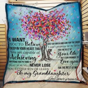 A Gift For My Beloved Granddaughter Quilt Blanket Np109  Quilt